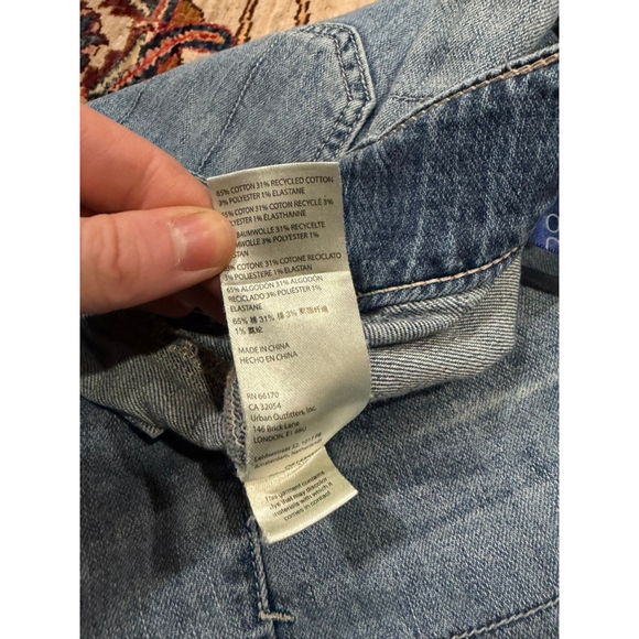 Pilcro The Wanderer Blue Denim Utility Crop Jeans Size 28 - Picture 8 of 9